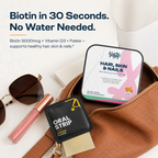 Cintas para el Cabello, Piel y Uñas Vantyx — Biotina 5000mcg + Vitamina D3 + Folato · 30 Cintas Orales de Naranja