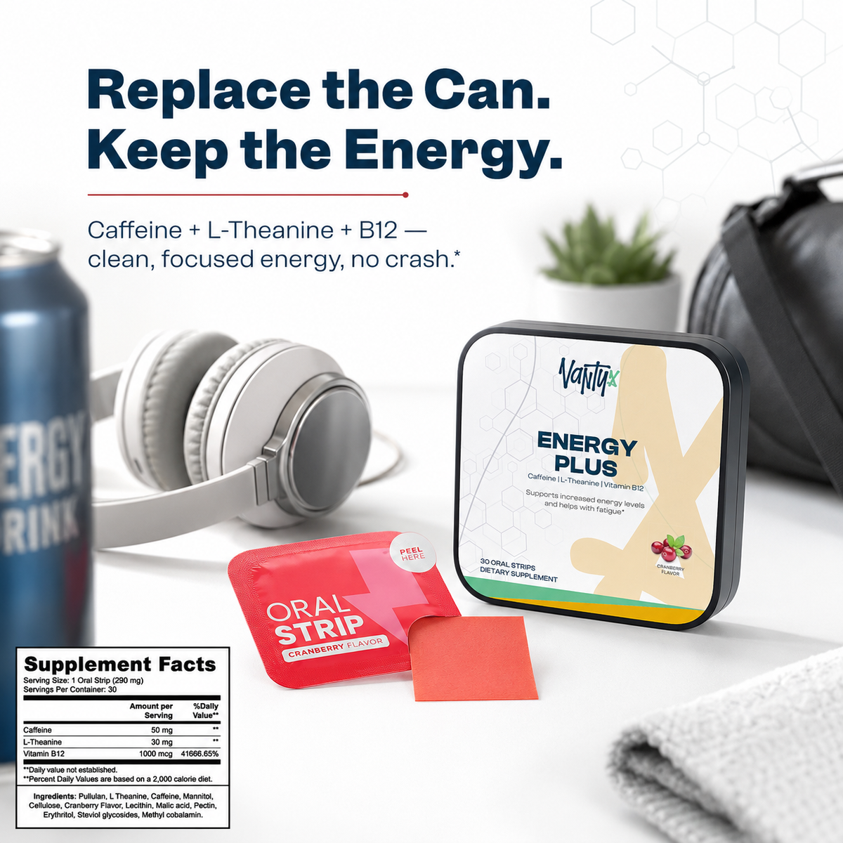 Energy Plus — Caffeine + L-Theanine Oral Strips