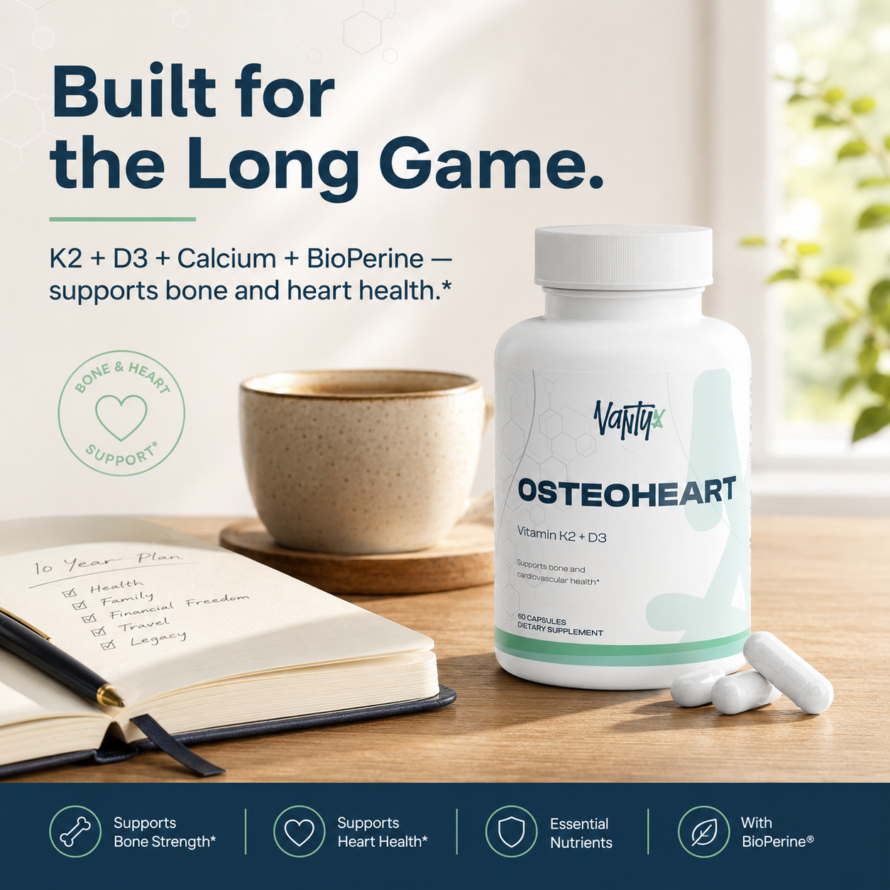 Vantyx Osteoheart K2 + D3 — 60 Capsules