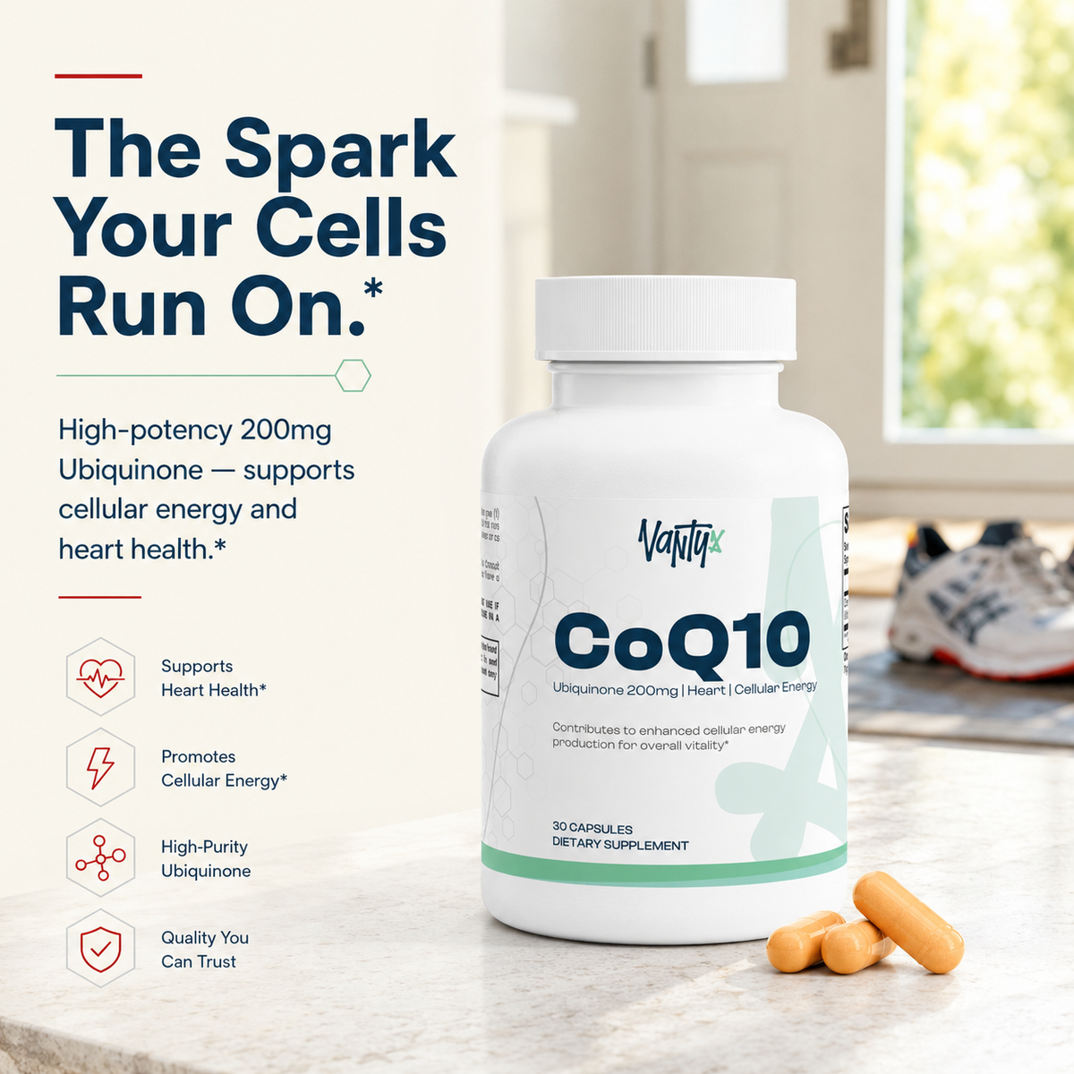 Vantyx CoQ10 200mg Ubiquinone — 30 Capsules
