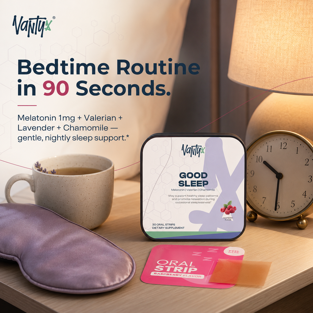 Sleep Strips — Melatonin 1mg · 30 Raspberry Strips