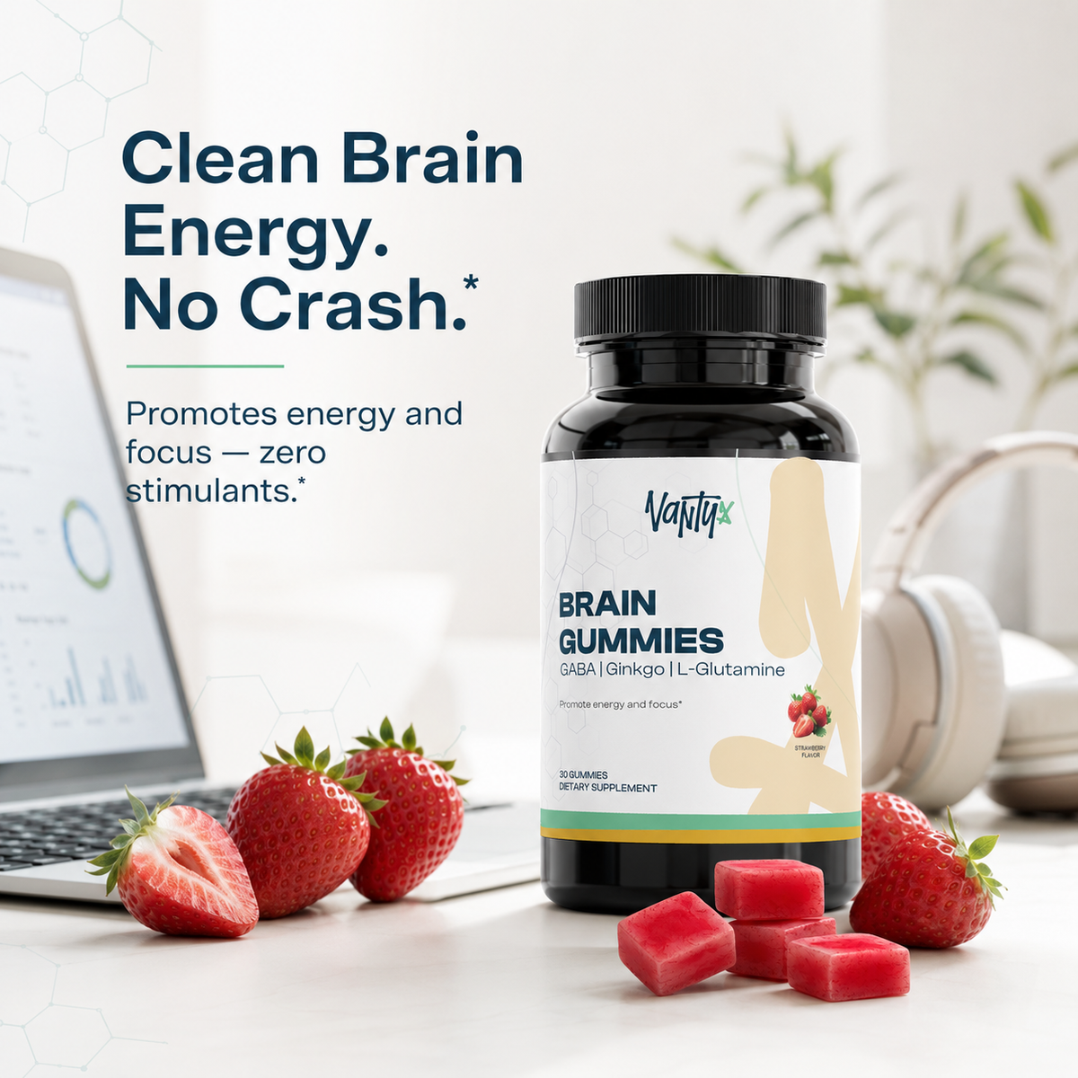 Brain Gummies — Cordyceps Focus Gummies, Strawberry