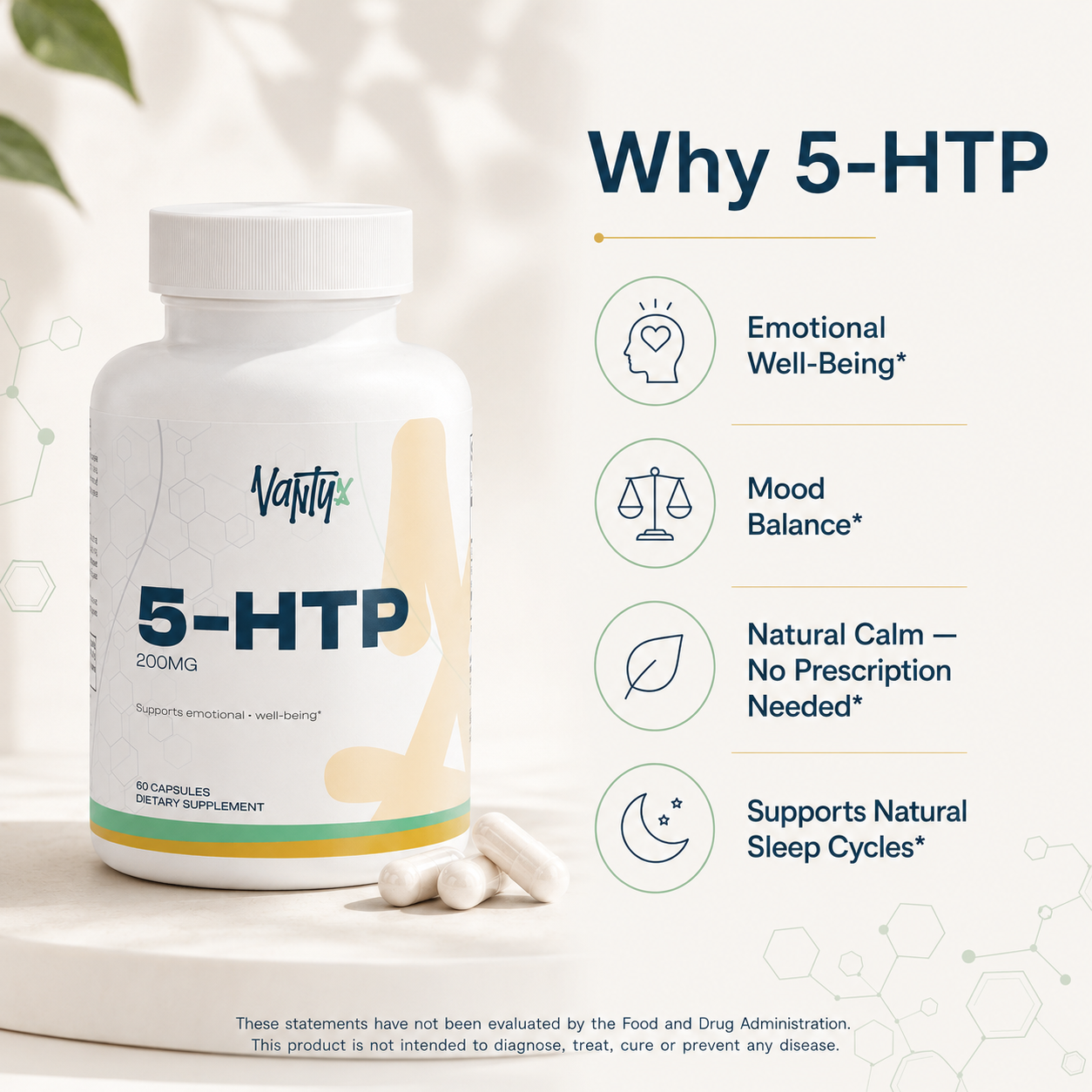5-HTP 200mg — Mood & Sleep Support · 60 Capsules