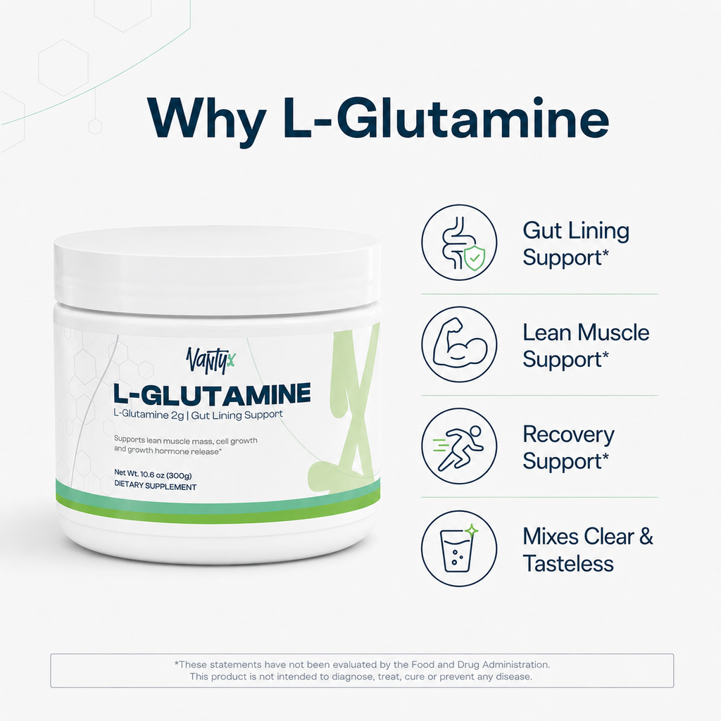 L-Glutamine Powder — Gut Lining Support · 2g per Serving · 300g (150 Servings)