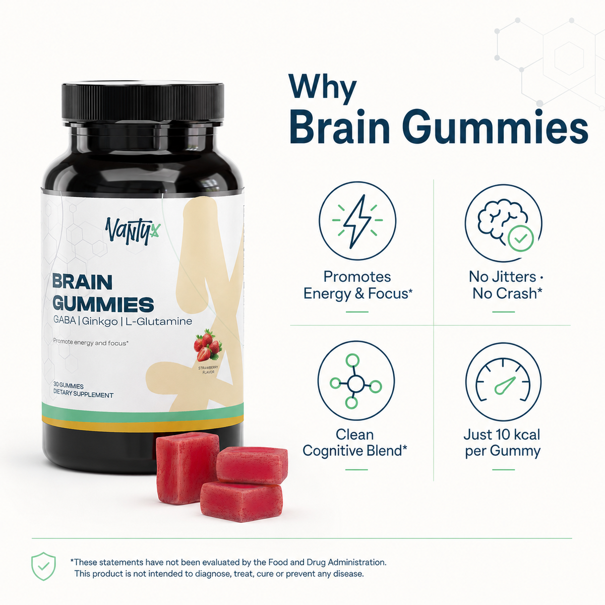 Brain Gummies — Cordyceps Focus Gummies, Strawberry