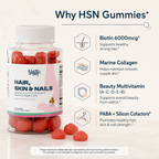 Gomitas para el cabello, la piel y las uñas Vantyx — Biotina 6000mcg + Colágeno + Multivitamínico · 60 Gomitas Sabor Maracuyá