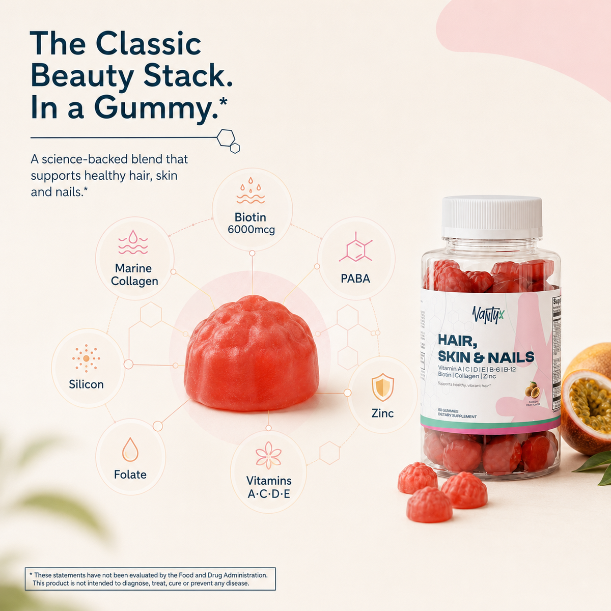 Hair, Skin & Nails Gummies – 60ct