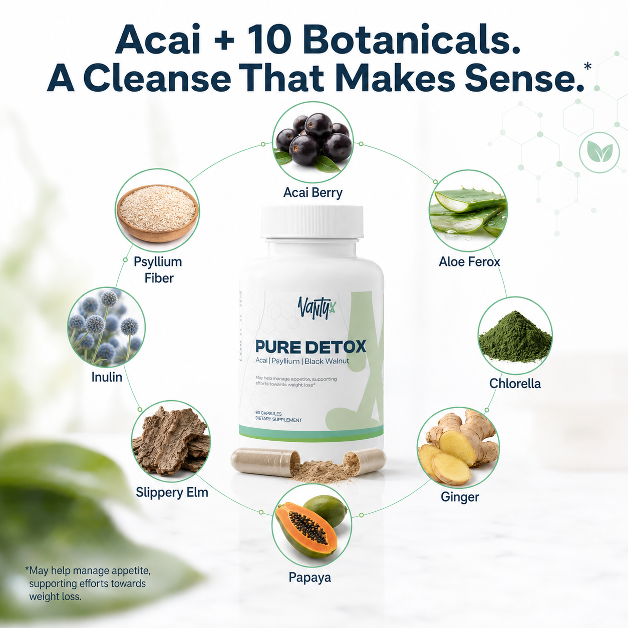 Pure Detox — Acai Berry Complex · 60 Capsules