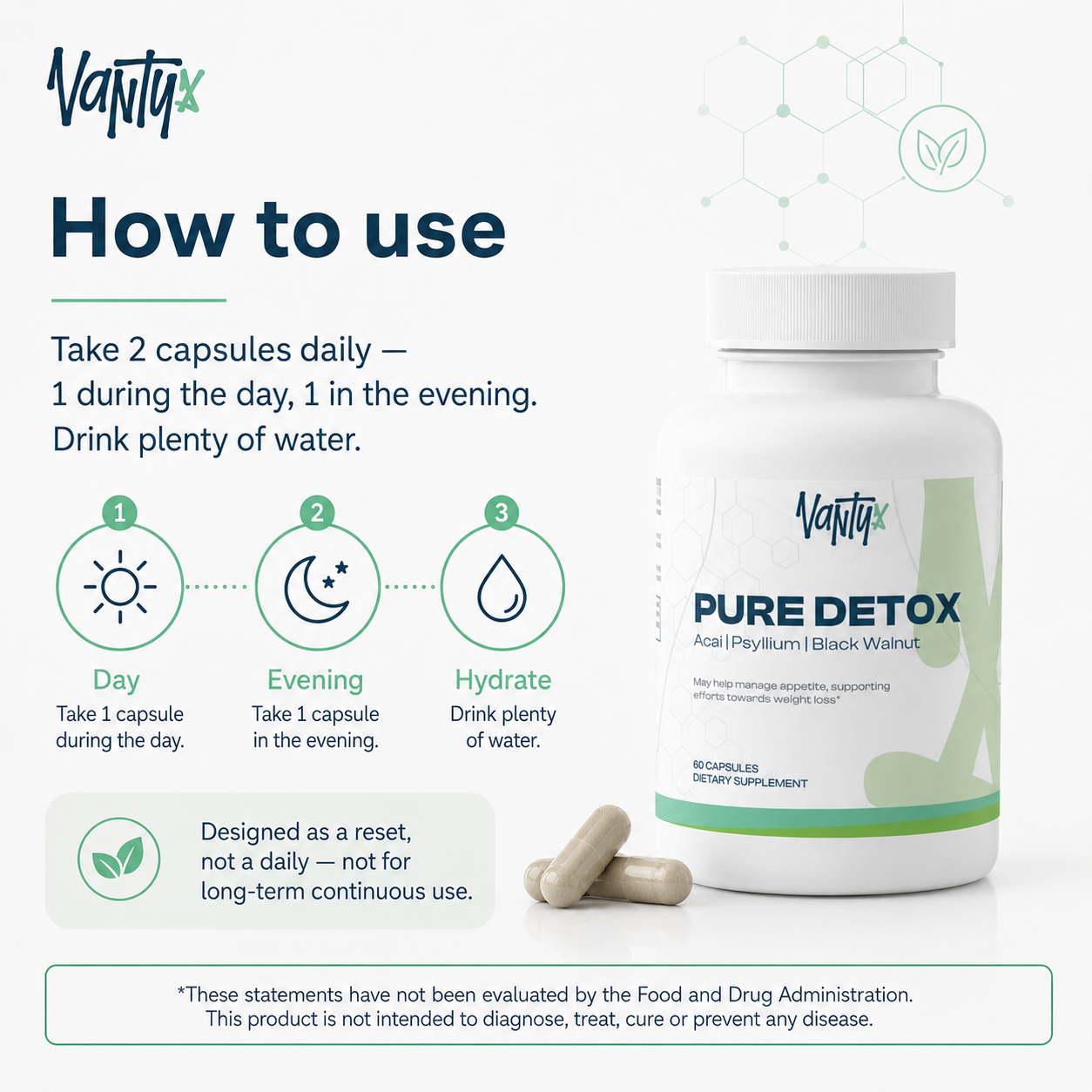 Pure Detox — Acai Berry Complex · 60 Capsules