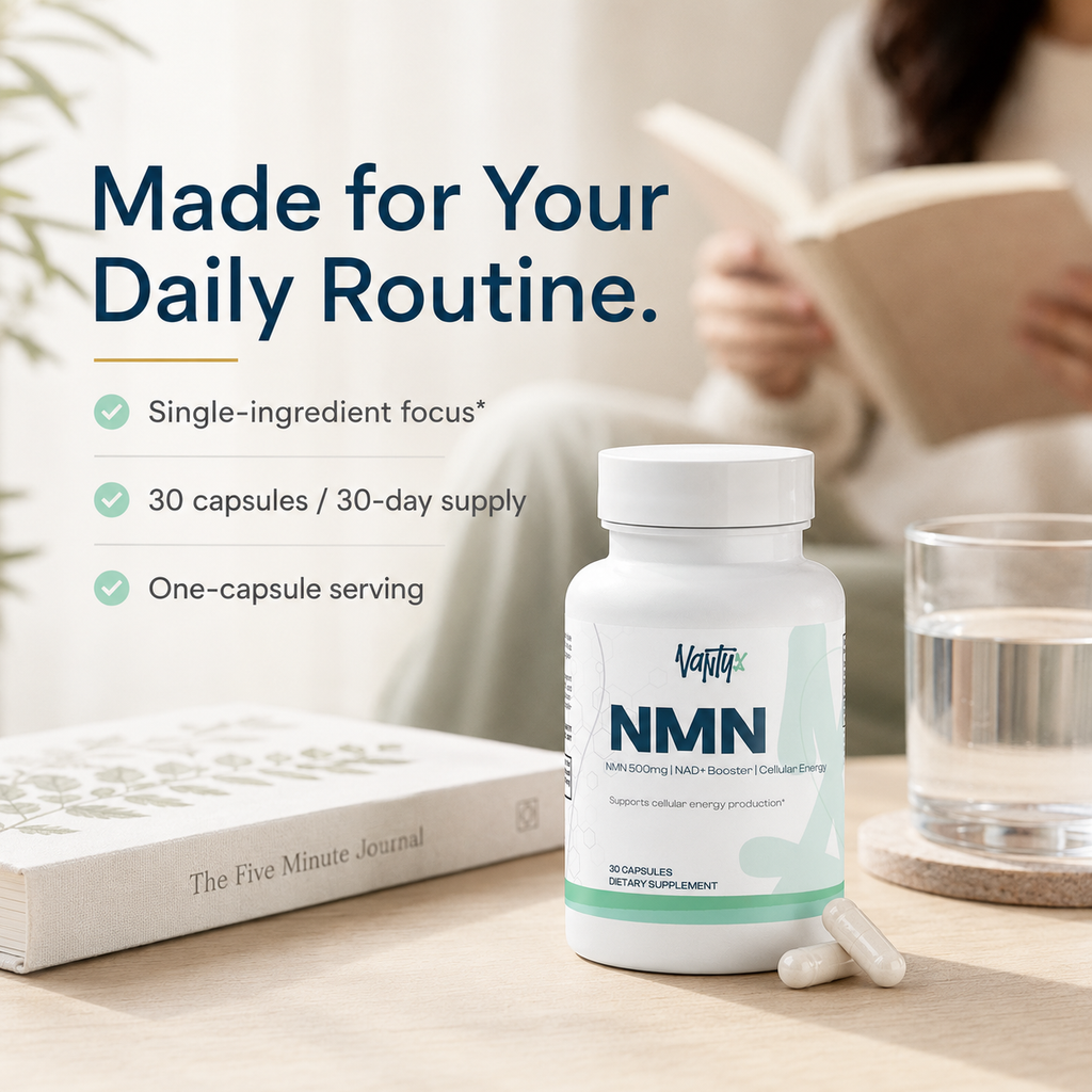 NMN 500mg — NAD+ Support Capsules · 30 Caps