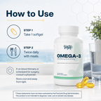 Vantyx Omega-3 Fish Oil — EPA 180mg + DHA 120mg · 100 Softgels