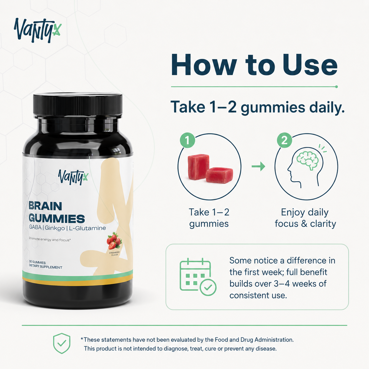 Brain Gummies — Cordyceps Focus Gummies, Strawberry