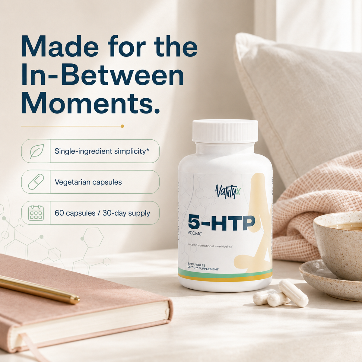 5-HTP 200mg — Mood & Sleep Support · 60 Capsules