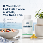 Vantyx Omega-3 Fish Oil — EPA 180mg + DHA 120mg · 100 Softgels