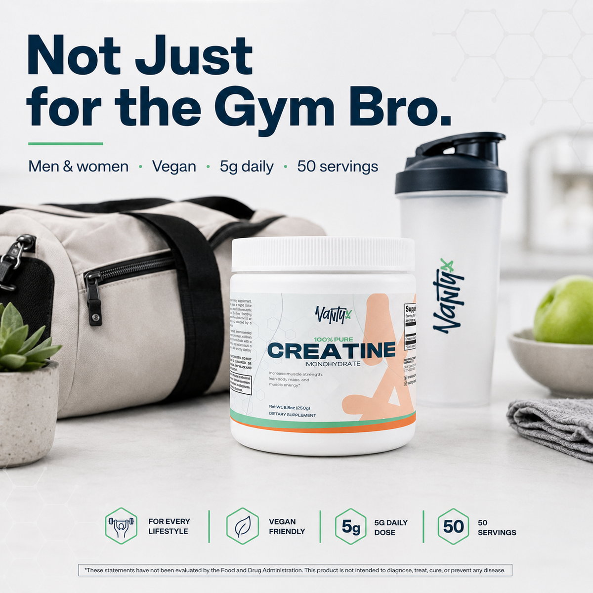 Creatine Monohydrate 100% Pure — 250g (50 Servings)