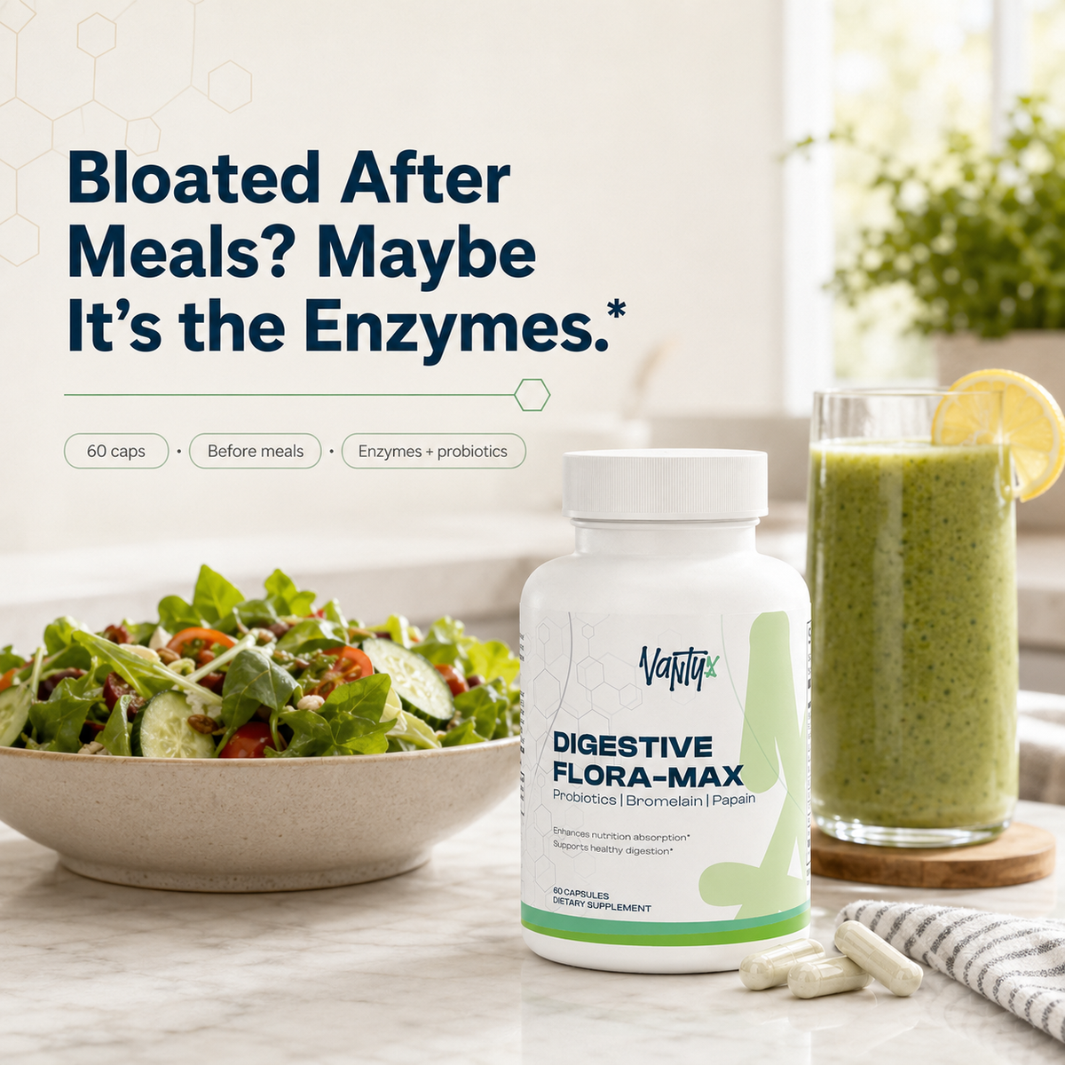 Digestive Enzyme Pro Blend — Flora-MAX · 60 Capsules