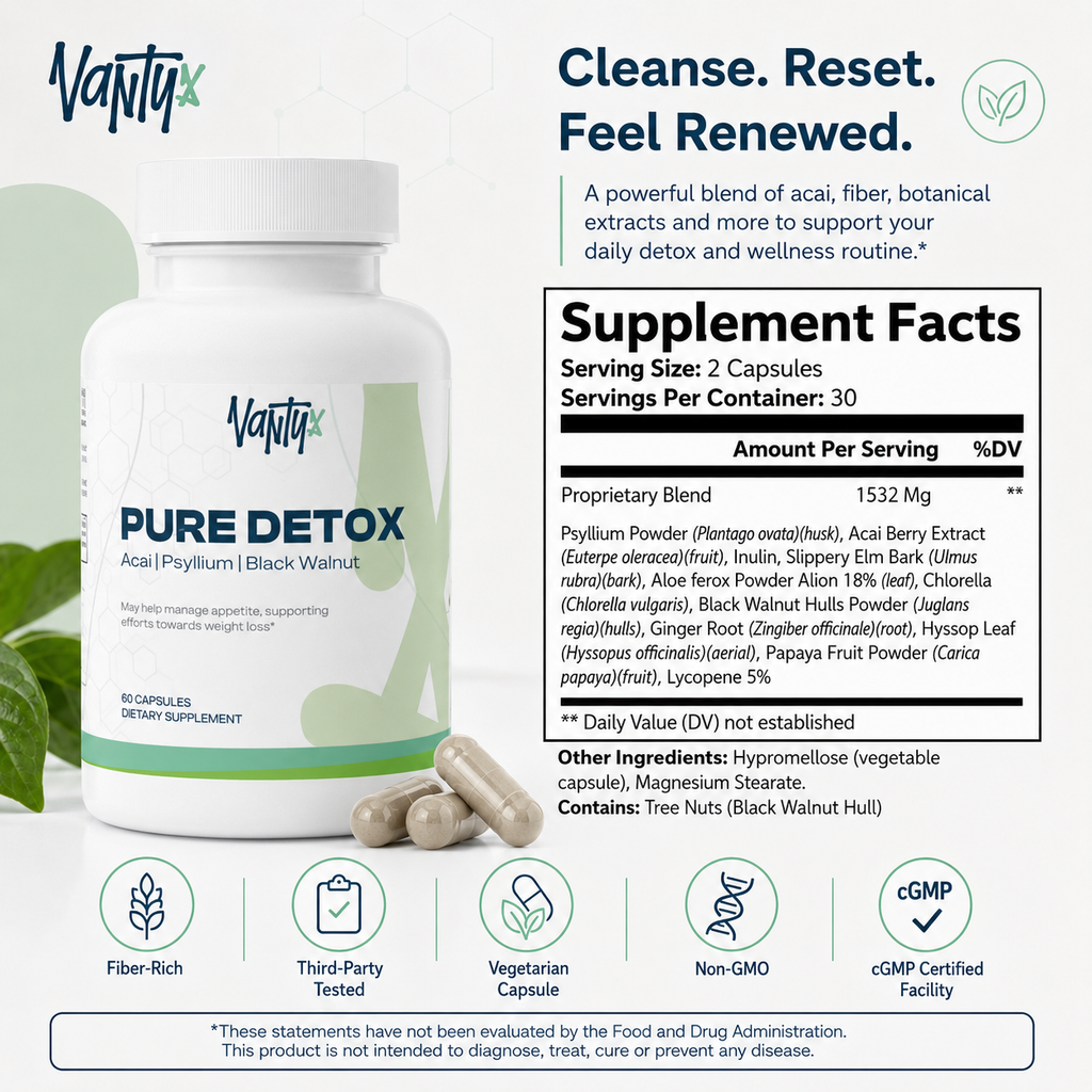 Pure Detox — Acai Berry Complex · 60 Capsules