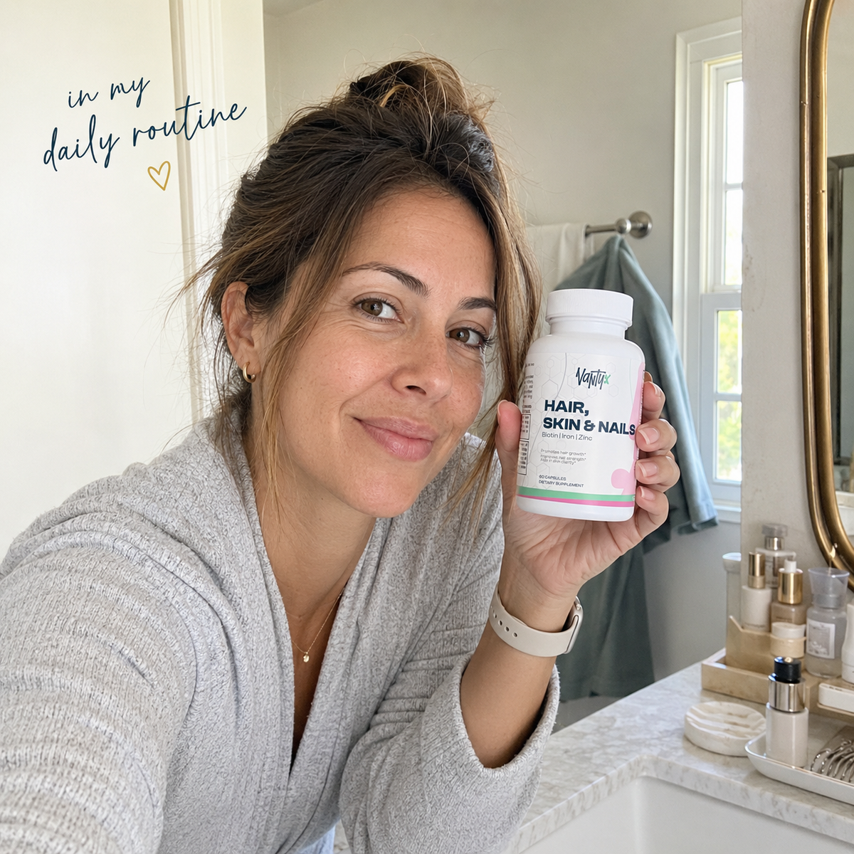 Hair, Skin & Nails Essentials Vantyx — Multivitamínico + Hierro + Biotina 5000mcg + Mezcla Botánica · 60 Cápsulas