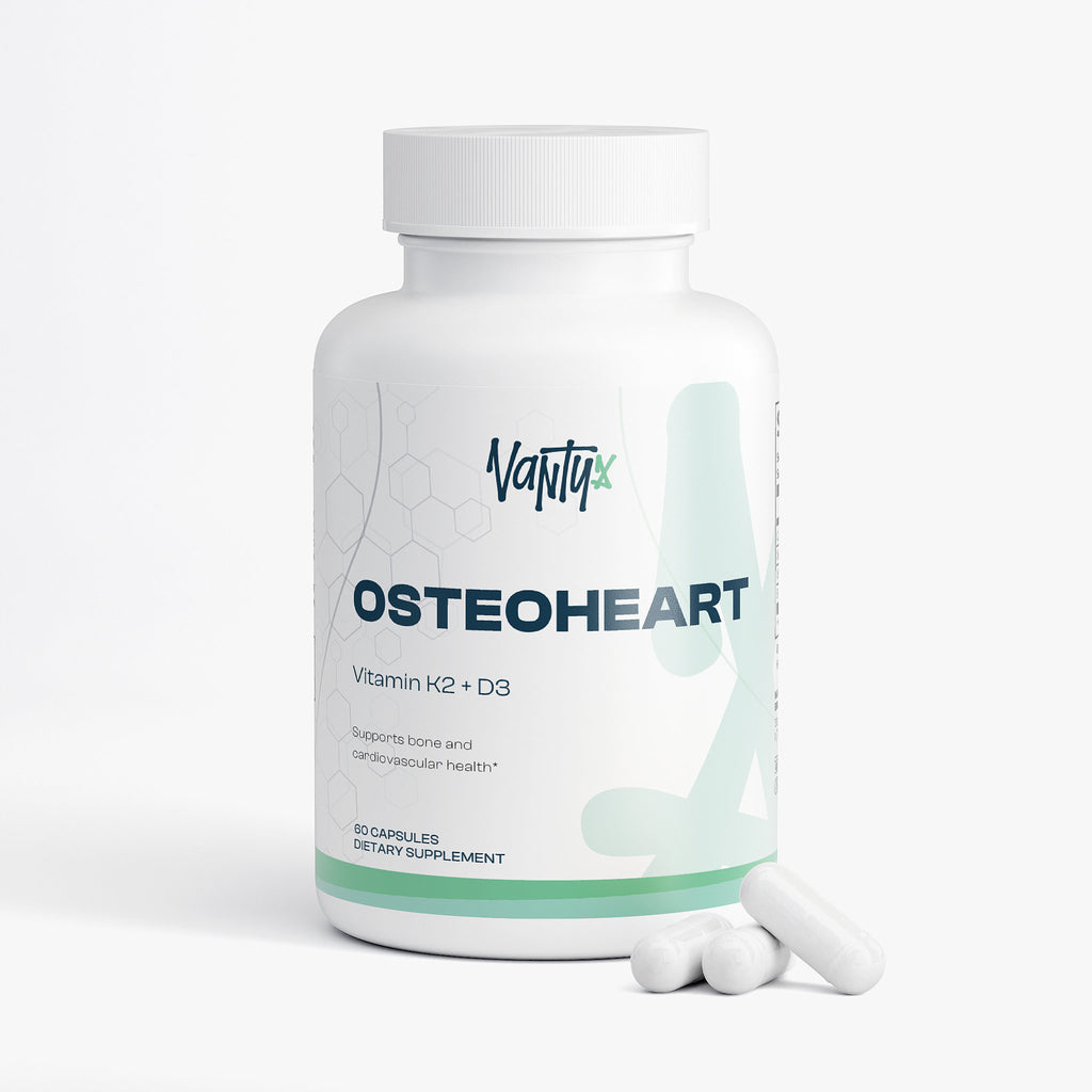 Osteoheart Vantyx — Apoyo Óseo y Cardíaco con Vitamina K2 (MK-7) + D3 + Calcio + BioPerine · 60 Cápsulas