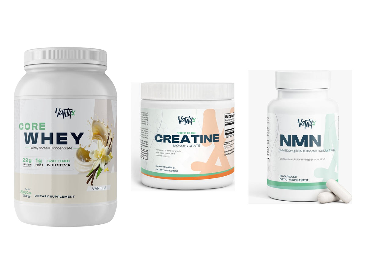 Performance & Longevity Kit, Vanilla: Core Whey, Creatine Monohydrate and NMN